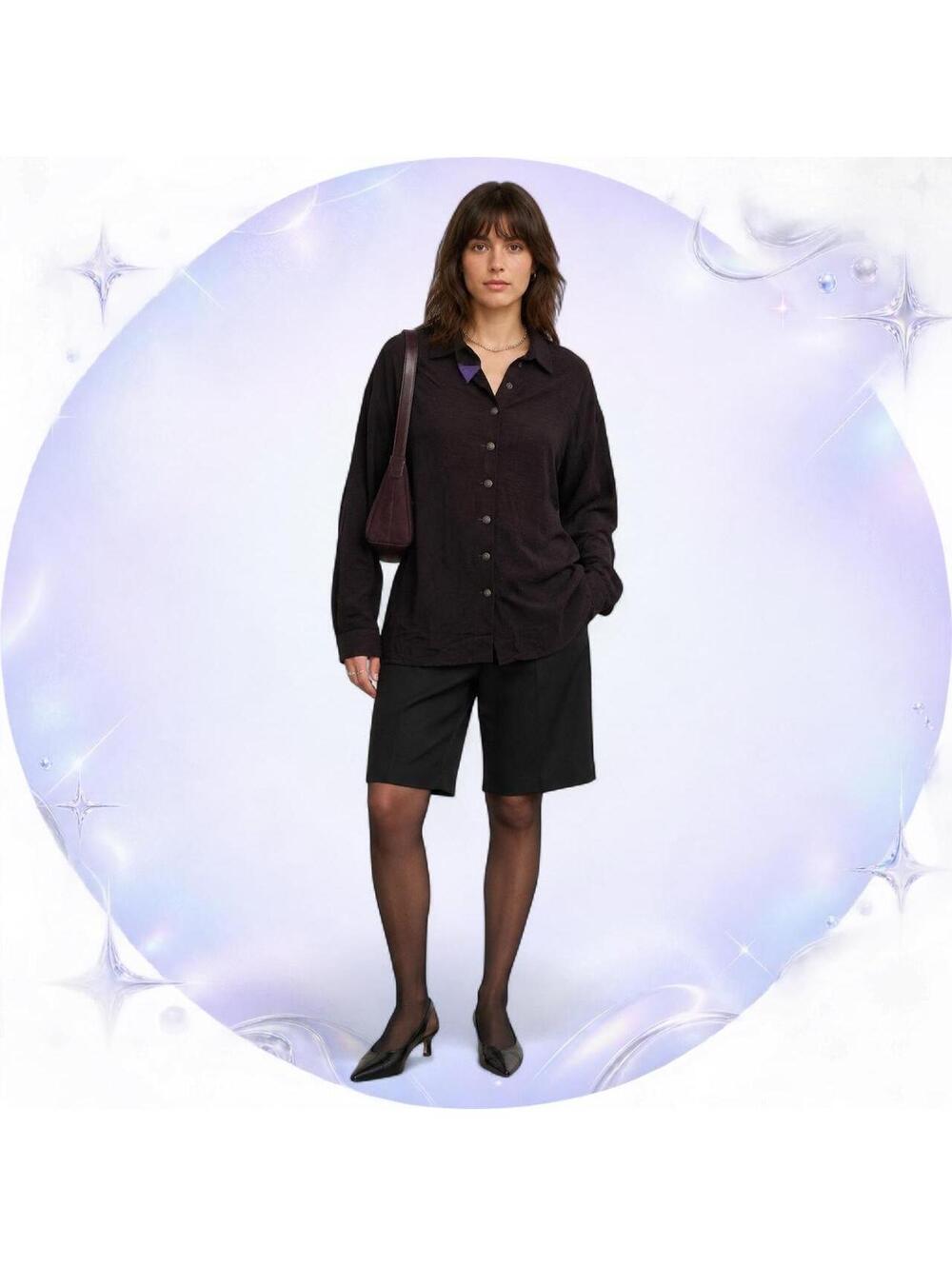 True Vintage Jila Boulder USA Textured Plum Button-Up Size M